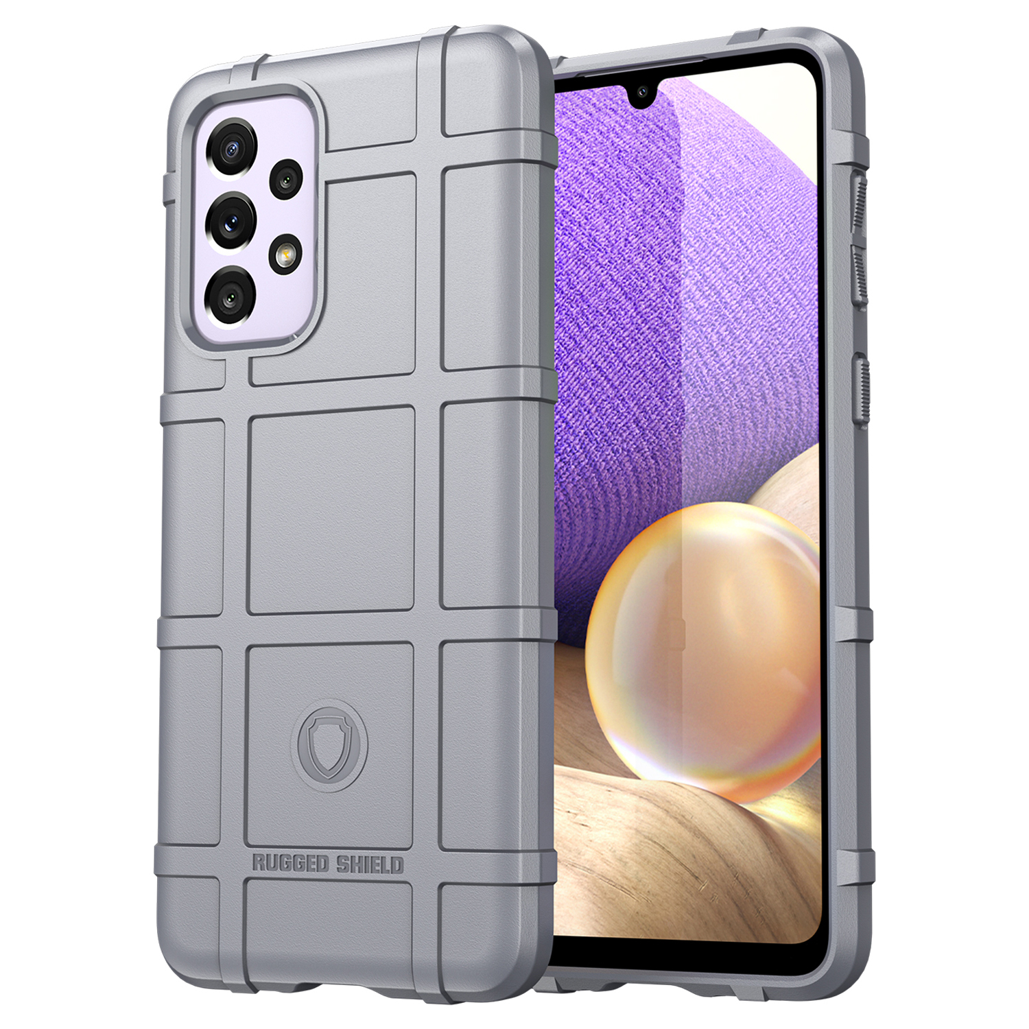 

Rugged Square Grid Design Thickened TPU Drop Protection Shockproof Phone Case for Samsung Galaxy A33 5G - Grey, Samsung Galaxy A33 5G
