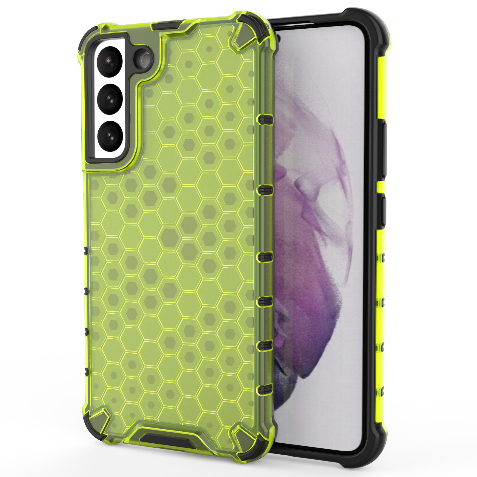 

Scratch-resistant Honeycomb Pattern TPU + PC Phone Cover Shock-proof Protective Case for Samsung Galaxy S22+ 5G - Green, Galaxy S22+ 5G