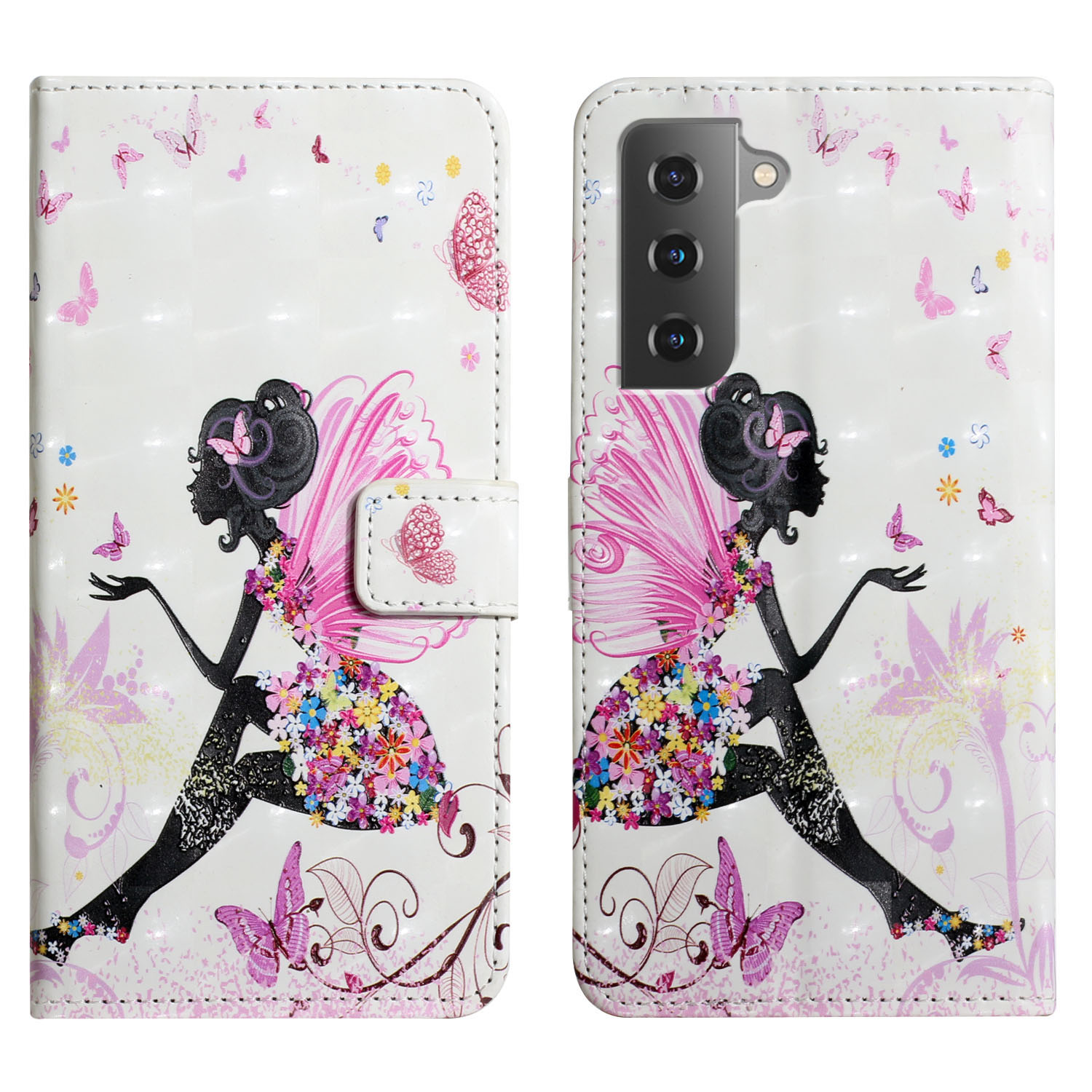

Light Spot Decor Pattern Printing Leather Phone Case Stand Wallet Cover for Samsung Galaxy S22+ 5G - Elf, Galaxy S22+ 5G