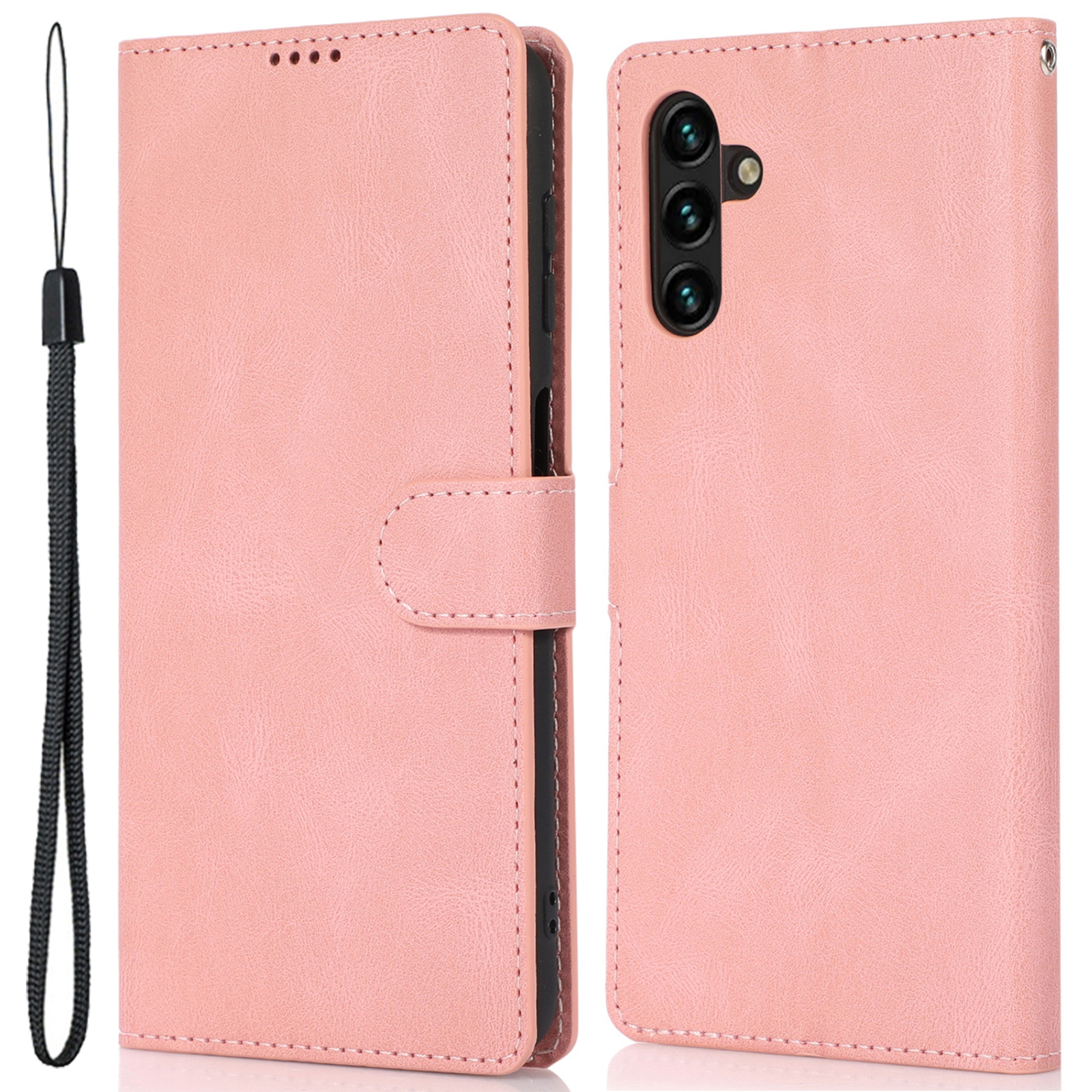 

Магнитная Застежная Кожа + TPU Chellet Cope Cope с Ремешком Для Samsung Galaxy A13 5G - Розовый, Galaxy A04s 4G (164.7 x 76.7 x 9.1 mm)