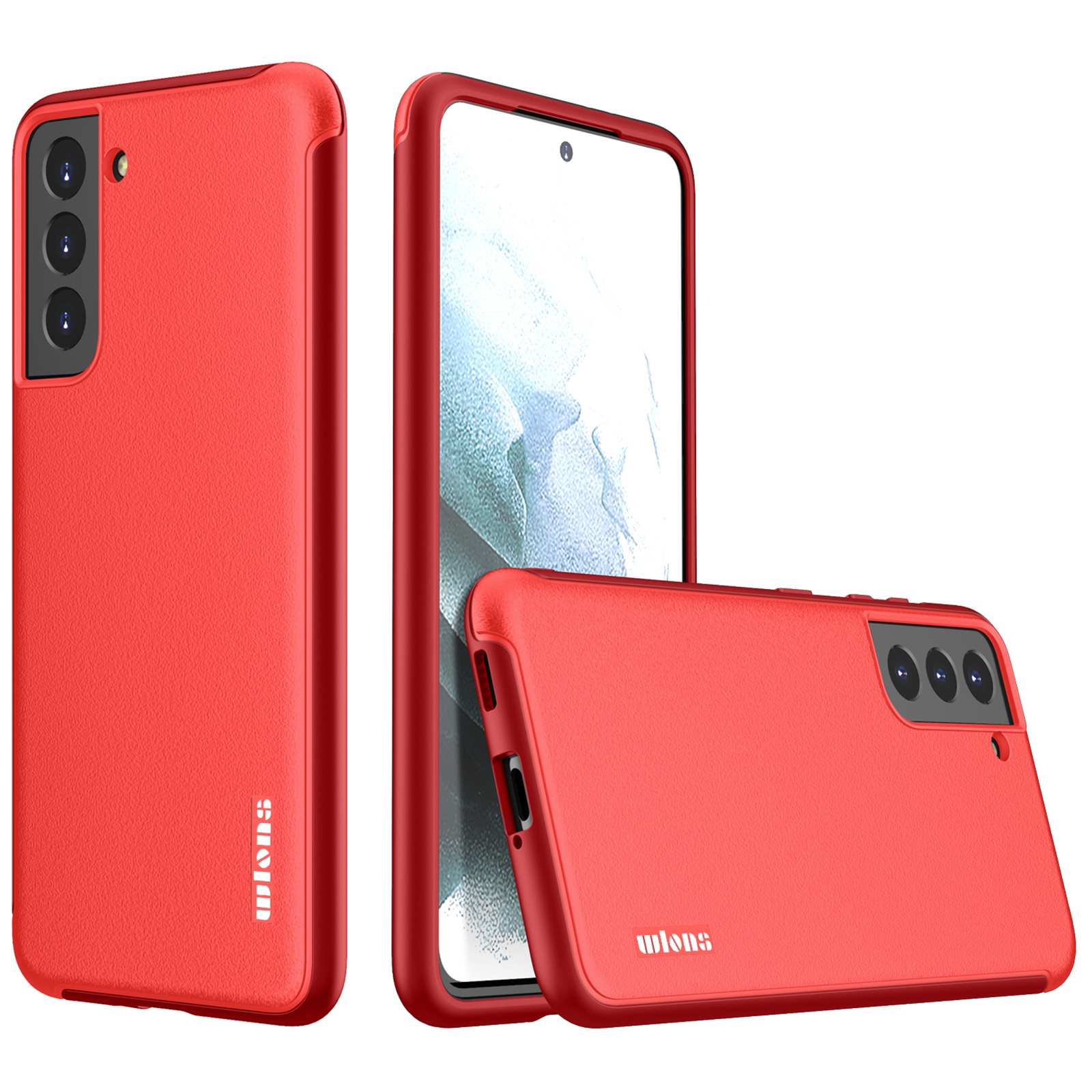 

WLONS Defender Series PC + TPU Cover Matte Anti-scratch Well-protected Phone Case for Samsung Galaxy S21+ 5G - Red, Galaxy S21+ 5G