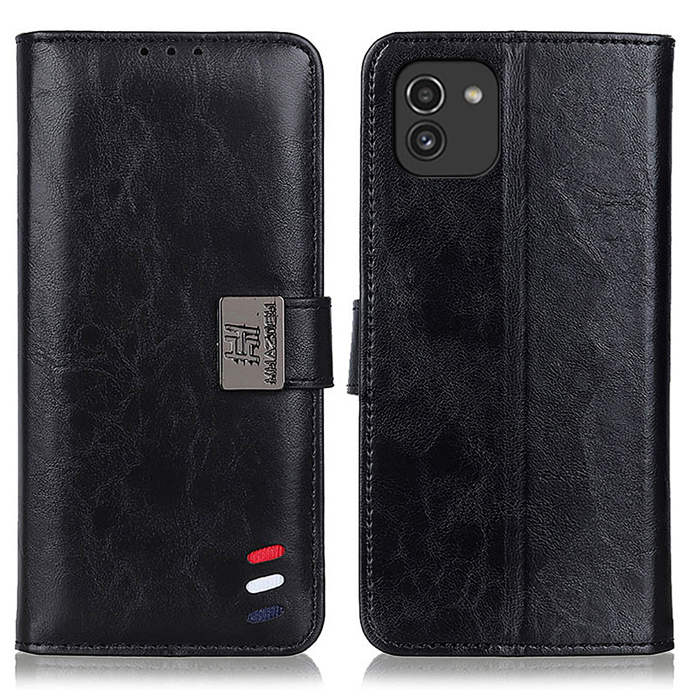 

Magnetic Closure Drop-proof Wallet Cover PU Leather Stand Soft Inner TPU Protective Case for Samsung Galaxy A03 (164.2 x 75.9 x 9.1mm) - Black, Other Samsung Models