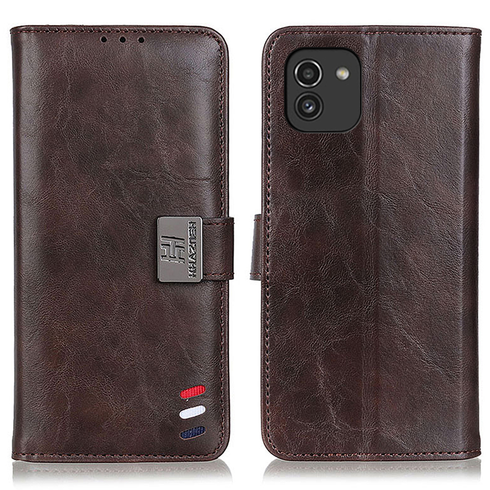 

Magnetic Closure Drop-proof Wallet Cover PU Leather Stand Soft Inner TPU Protective Case for Samsung Galaxy A03 (164.2 x 75.9 x 9.1mm) - Brown, Other Samsung Models