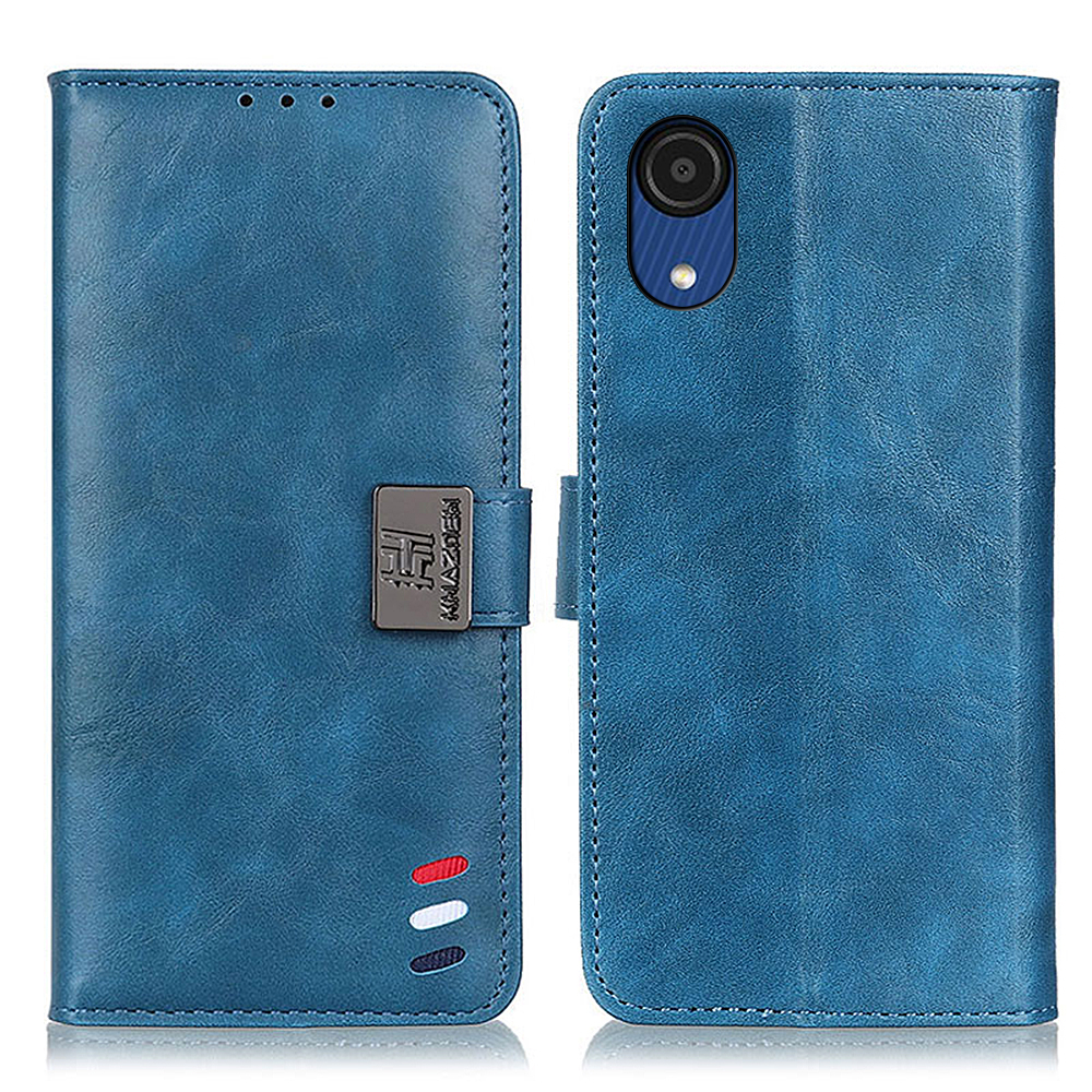 

Drop-proof Well-protected Magnetic Closure Wallet Cover PU Leather Stand Soft Inner TPU Case for Samsung Galaxy A03 Core - Blue, Other Samsung Models