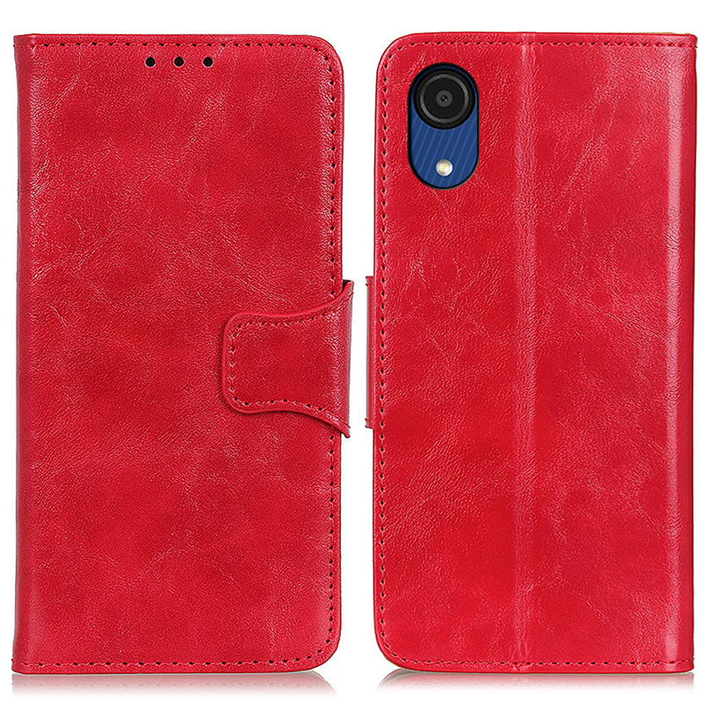 

TPU Inner Shell Stand Crazy Horse Texture Split Leather Flip Wallet Phone Cover for Samsung Galaxy A03 Core - Red, Samsung Galaxy A03 Core