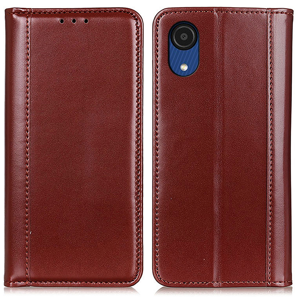 

Stand Function Split Leather Wallet Case Auto Magnetic Closed Protective Cover for Samsung Galaxy A03 Core - Brown, Other Samsung Models
