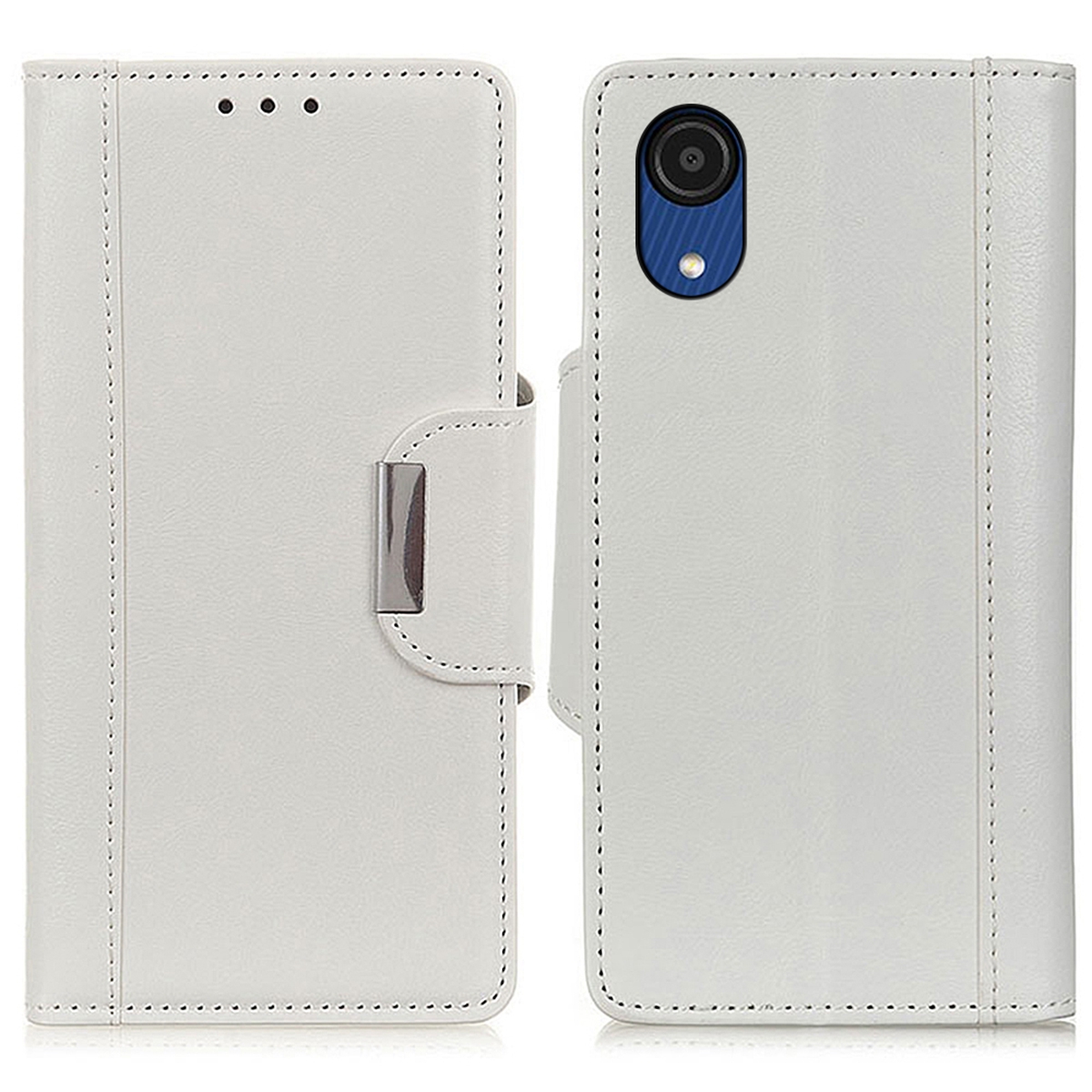 

ПУ Из Кожи Flip Wallet Case Stone Shipue TPU Внутренняя Оболочка TPU Для Samsung Galaxy A03 Core - Белый, Other Samsung Models