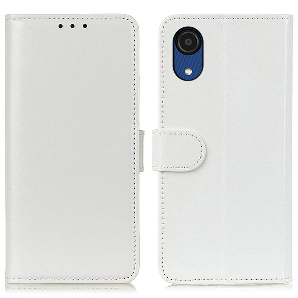 

PU Leather Case Crazy Horse Texture Wallet Design Phone Protective Cover Stand Shell for Samsung Galaxy A03 Core - White, Samsung Galaxy A03 Core