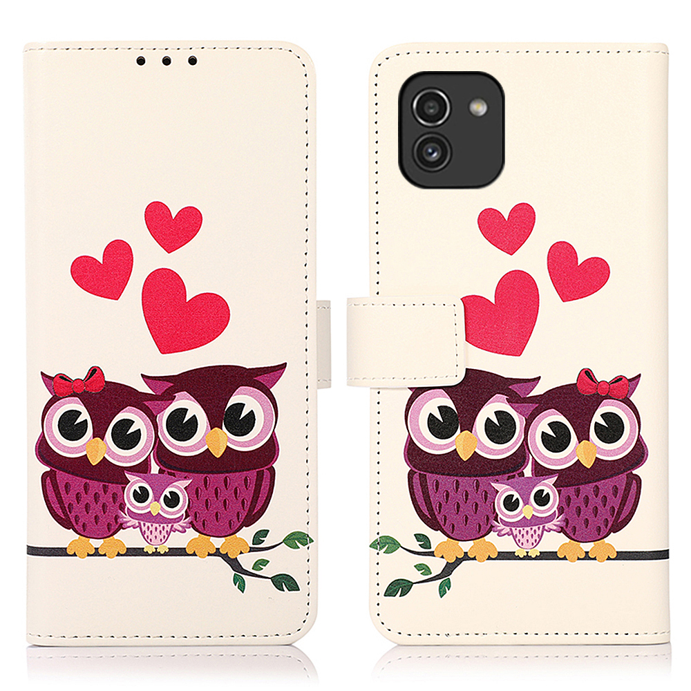 

Stand Function Pattern Printing PU Leather Soft TPU Magnetic Closure Wallet Flip Cover Case for Samsung Galaxy A03 (166.5 x 75.98 x 9.14mm) - Owls Family, Samsung Galaxy A03 (166.5 x 75.98 x 9.14mm)