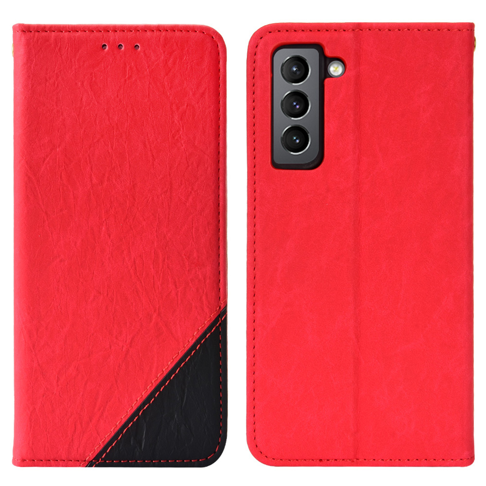 

TPU + PU Leather Phone Case Auto-absorbed Magnetic Closure Shockproof Phone Protector for Samsung Galaxy S22+ 5G - Red, Galaxy S22+ 5G