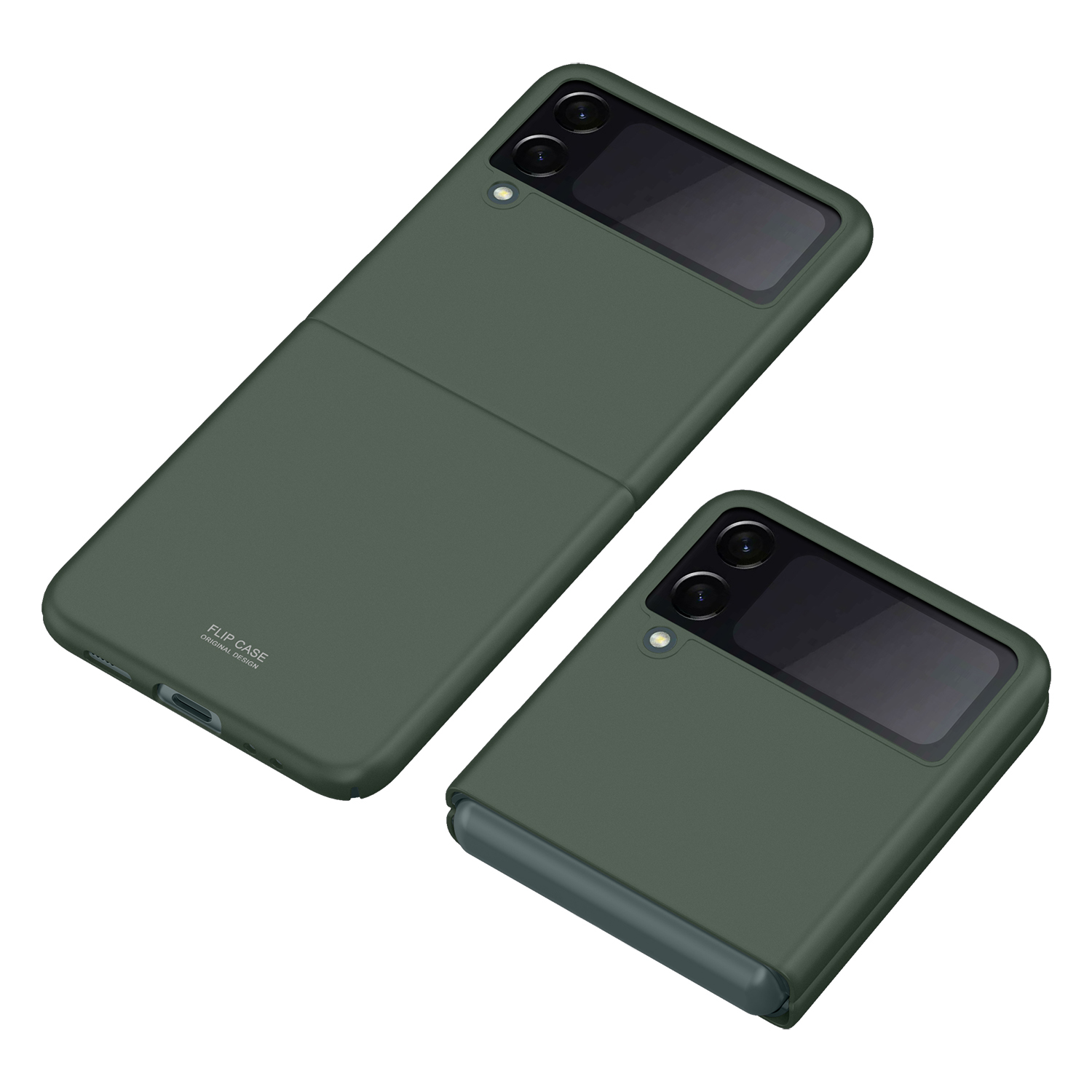 

Anti-Fingerprint Phone Cover Hard PC Matte Finish Compeed Защитный Чехол Для Samsung Galaxy Z Flip3 5G - Зеленый, Samsung Galaxy Z Flip3 5G
