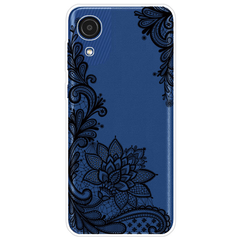 

IMD Pattern Printing Lightweight Soft TPU Shockproof Protective Case for Samsung Galaxy A03 Core - Lace Flower, Samsung Galaxy A03 Core