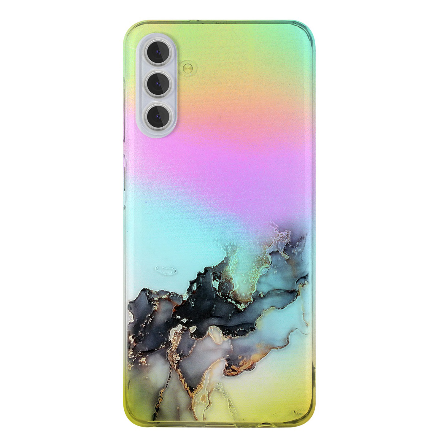 

For Samsung Galaxy A13 5G / A04s 4G (164.7 x 76.7 x 9.1 mm) Colorful Laser Embossing Marble Pattern Flexible Twisted TPU Phone Protective Cover Case - Black, Galaxy A13 5G