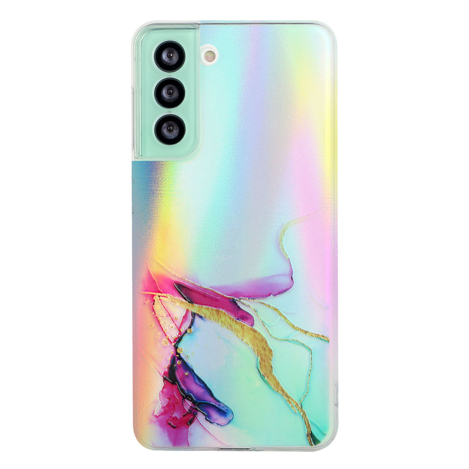 

Stylish Colorful Laser Embossing Marble Pattern Durable Anti-fall Soft Twisted TPU Phone Case for Samsung Galaxy S22+ 5G - Green, Galaxy S22+ 5G