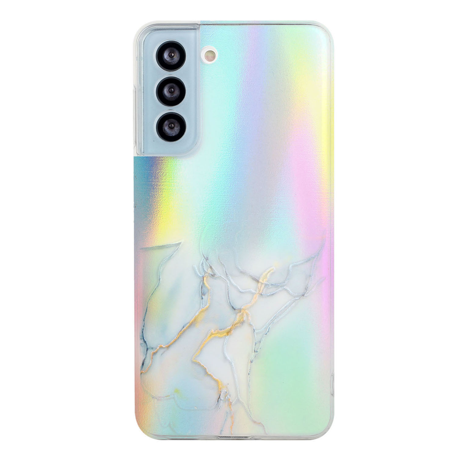 

Stylish Colorful Laser Embossing Marble Pattern Durable Anti-fall Soft Twisted TPU Phone Case for Samsung Galaxy S22+ 5G - Baby Blue, Galaxy S22+ 5G