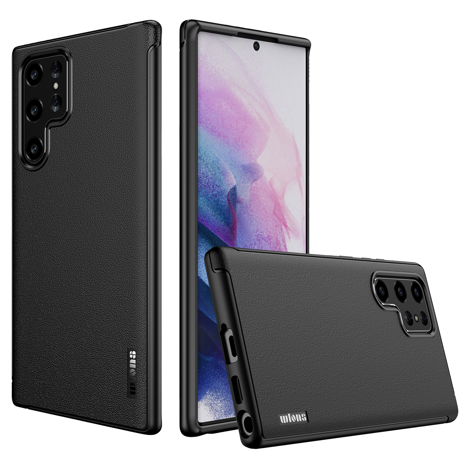 

WLONS Defender Series Series-защищенное по Всему Поту Matte PC + TPU Защитный Чехол Для Телефона Для Samsung Galaxy S22 Ultra 5G - Черный, Galaxy S22 Ultra 5G