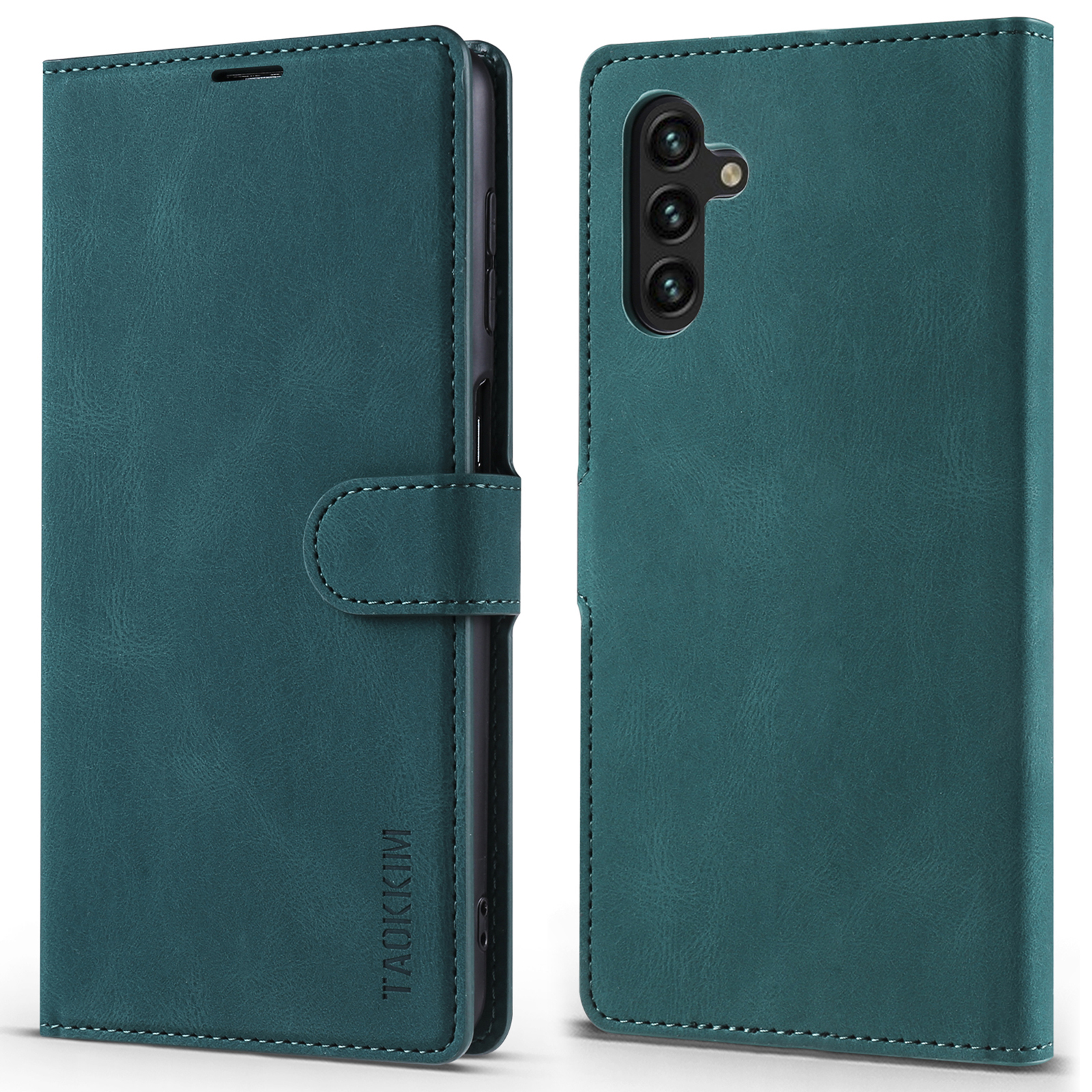 

TAOKKIM Lightweight Anti-fingerprint Mobile Phone Bag Shell Flip Phone Case Leather Wallet Phone Cover for Samsung Galaxy A13 5G / A04s 4G (164.7 x 76.7 x 9.1 mm) - Green, Galaxy A13 5G