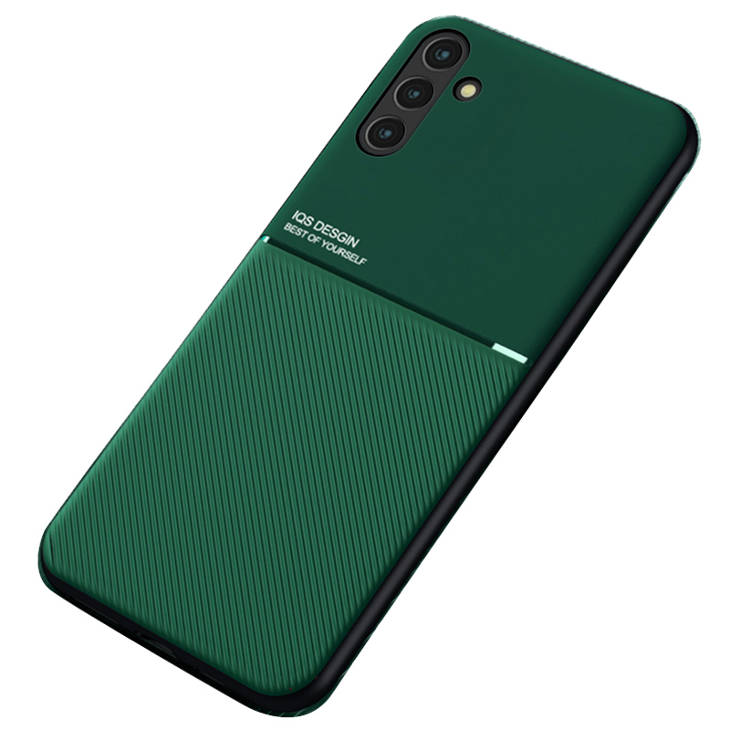 

For Samsung Galaxy A13 5G Phone Case TPU and PU Leather Shockproof Phone Cover with Built-in Magnetic Metal Sheet - Green, Galaxy A13 5G