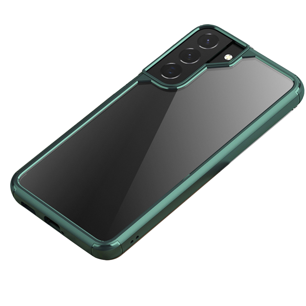 

IPAKY Reinforced Corners TPU Cushion Clear Acrylic Back Anti-Scratch Shock Absorption Cover for Samsung Galaxy S22+ 5G - Green, Galaxy S22+ 5G