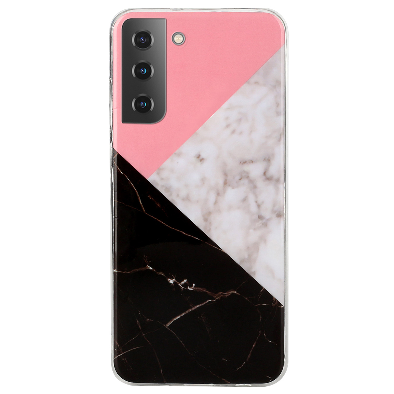 

Мраморный Шаблон Антиоходов IMD Cover Cover Mobile Phone Для Samsung Galaxy S22+ 5G - Три Цветовых Сплайсинга, Galaxy S22+ 5G