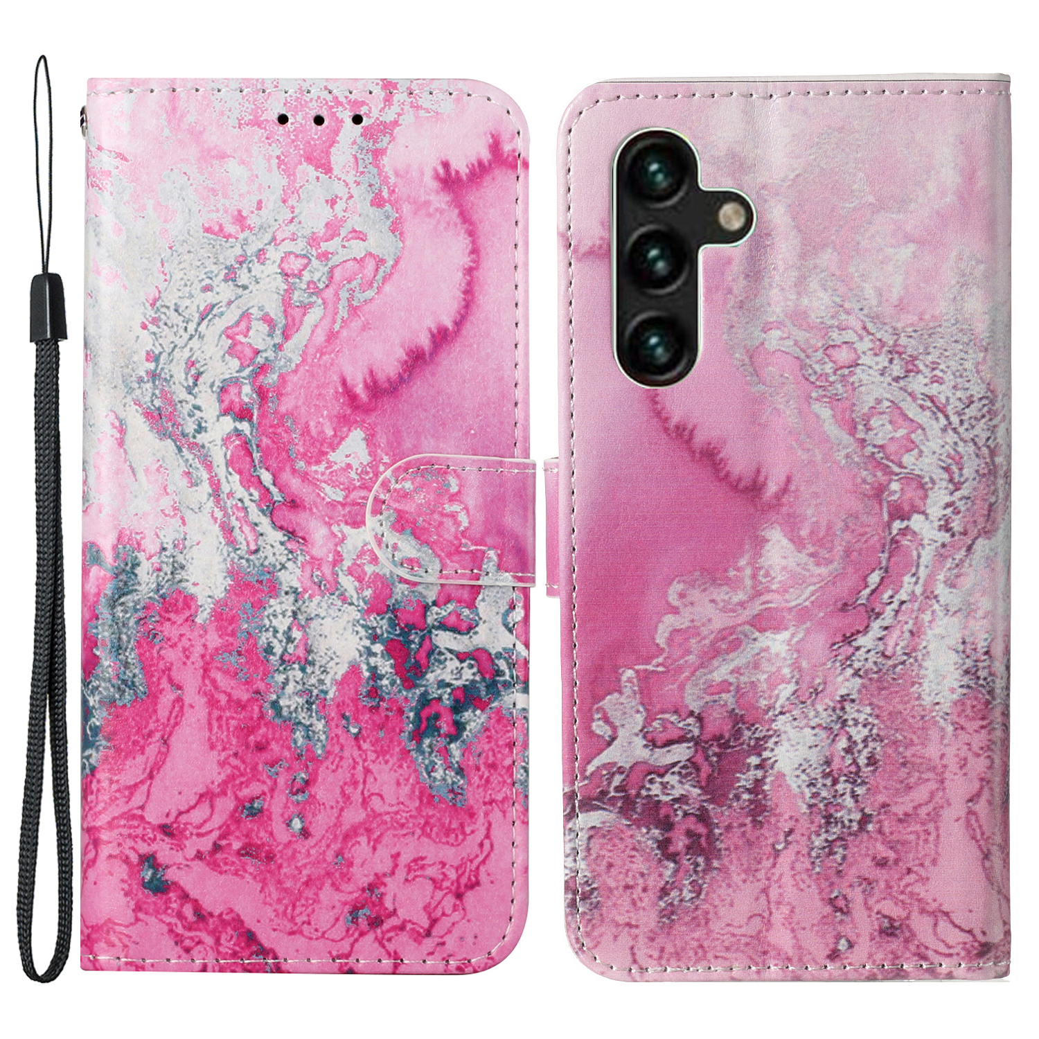 

Узорная Печать Кожаная Корпуа - Розовая Морская Вода, Galaxy A13 5G