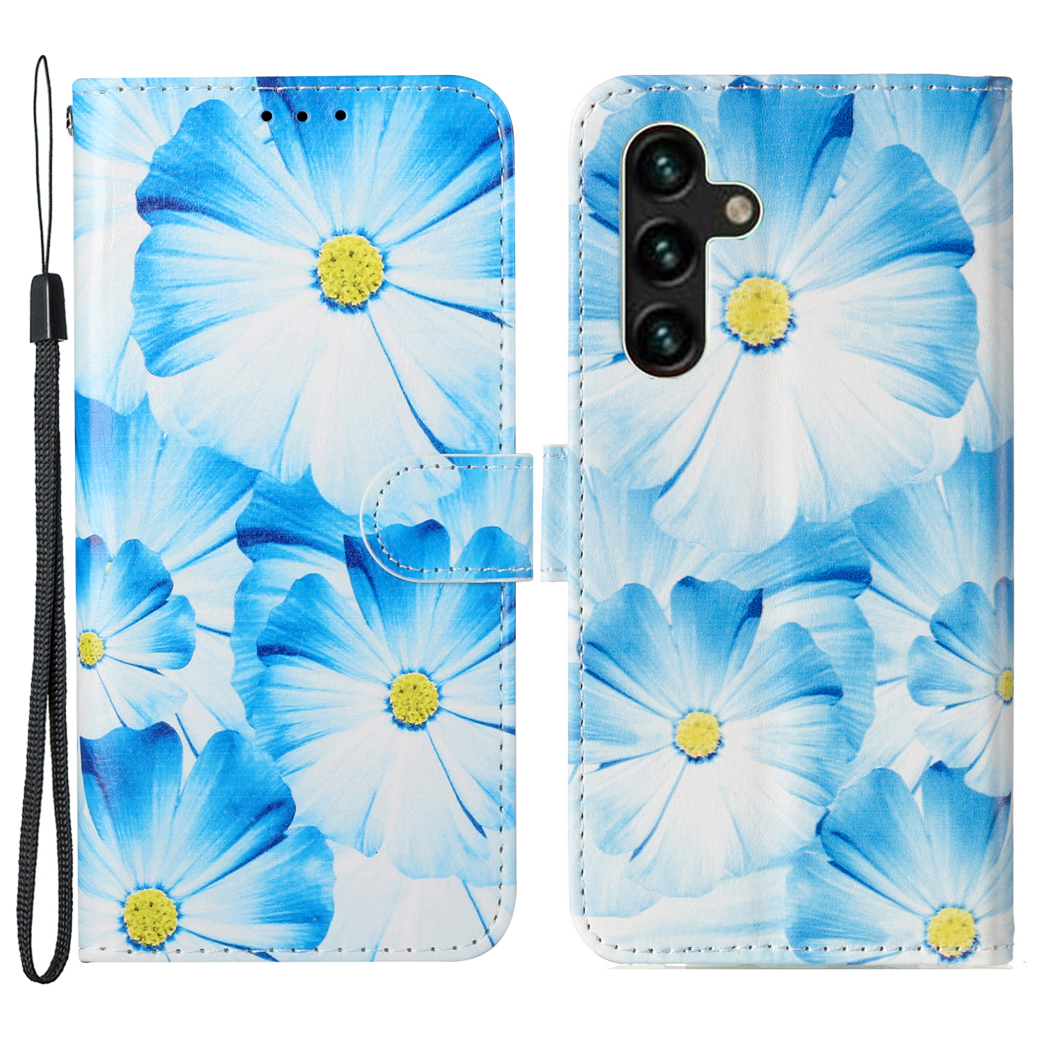 

Pattern Printing Leather Case Wallet Stand Phone Cover Shell for Samsung Galaxy A13 5G / A04s 4G (164.7 x 76.7 x 9.1 mm) - Orchids, Galaxy A13 5G