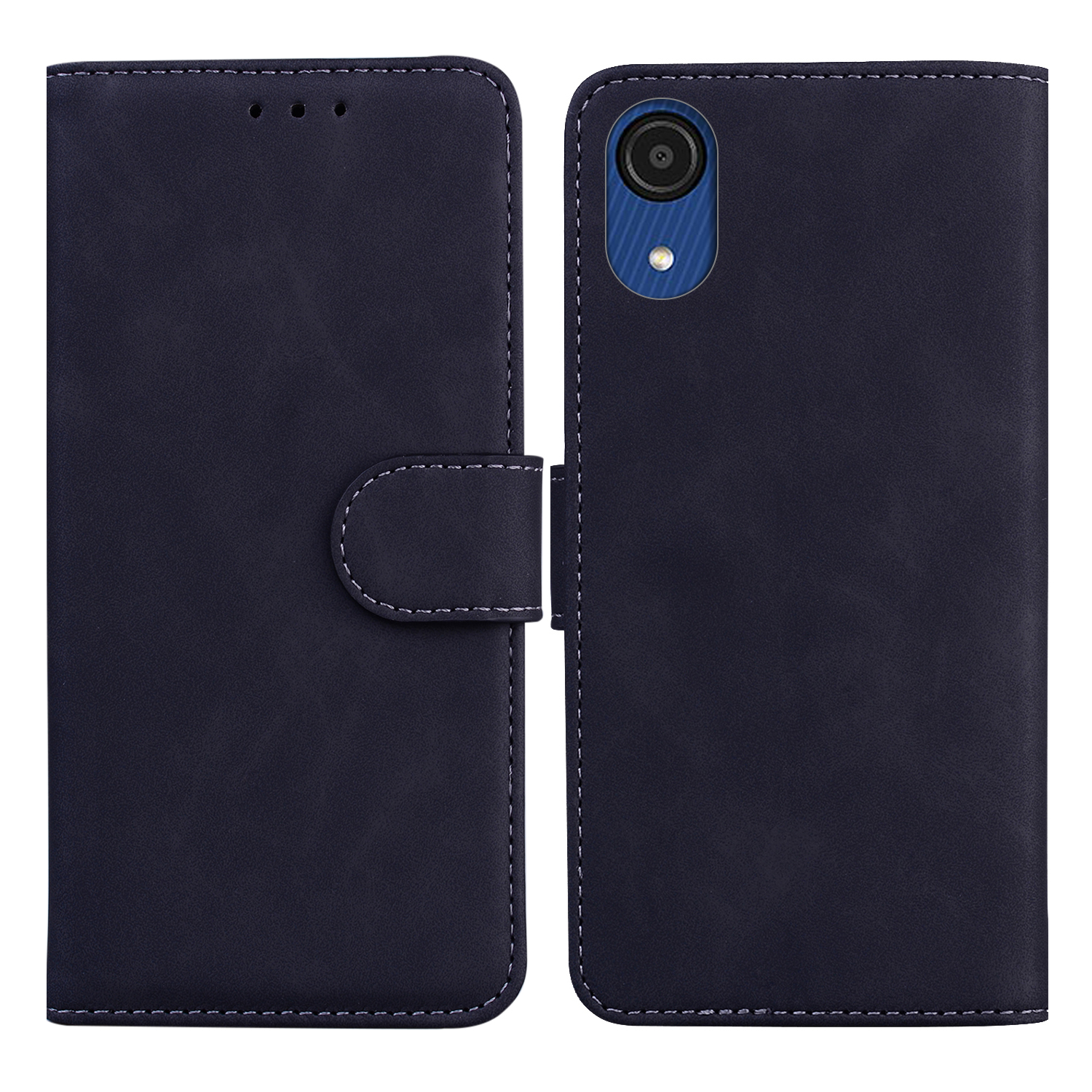 

Foldable Stand Magnetic Clasp Leather Case Phone Shell with Wallet for Samsung Galaxy A03 Core - Black, Samsung Galaxy A03 Core