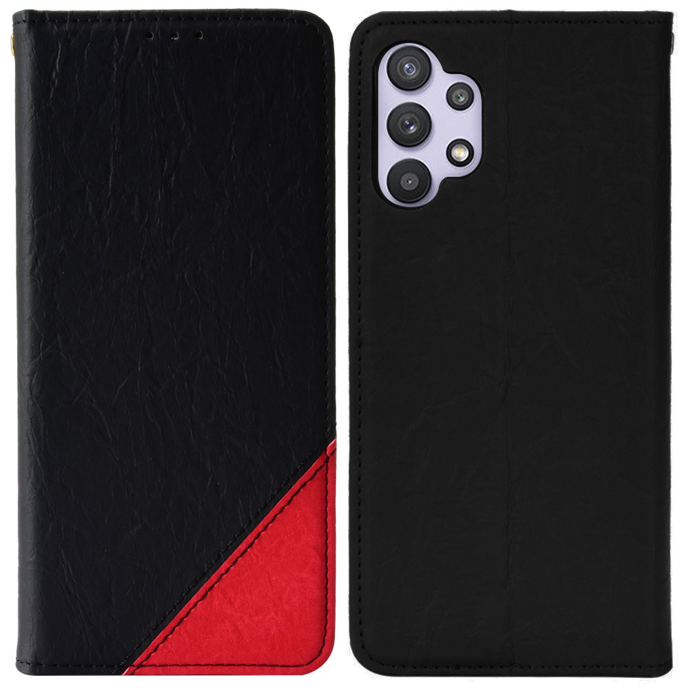 

Цвет Сплайсинга Фолио Flip Flip Case Shockpereper The Cheely Phone Cope с Подставкой Для Samsung Galaxy A13 4G - Черный, Galaxy A13 4G