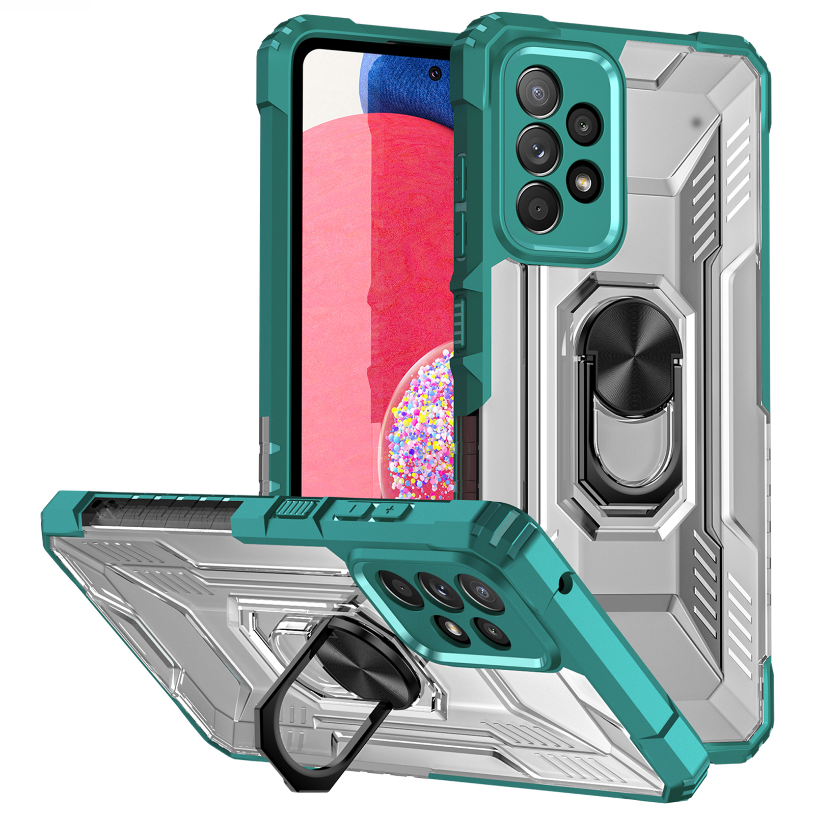 

Маунт -крепление с Мантом Hard PC+ Soft TPU Shom Duty Shock -resection Copect Для Samsung Galaxy A52 4G/5G / Galaxy A52s 5G - Зеленый, Galaxy A52 4G