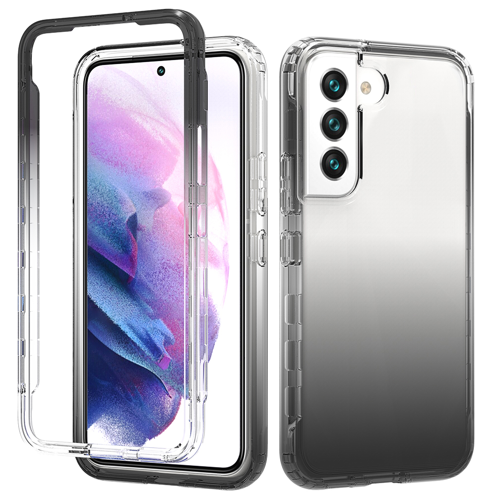 

Für Samsung Galaxy S22 5G Clear Gradient Color Mobile Phone Hülle Abnehmbar 2-in-1-design TPU + PC Telefonschale - Gradient Schwarz, Galaxy S22 5G