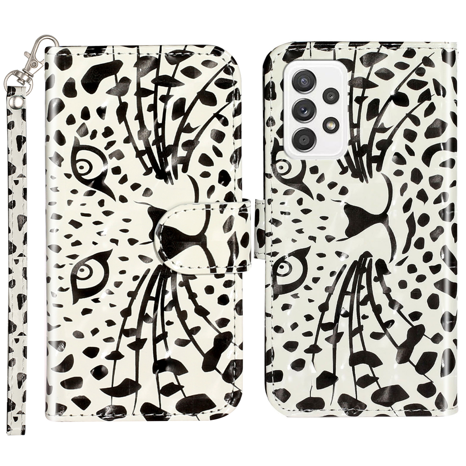 

Folio Flip Pattern Printing Scratch Proof Leather Wallet Phone Case Cover with Stand for Samsung Galaxy A33 5G - Leopard Head, Samsung Galaxy A33 5G