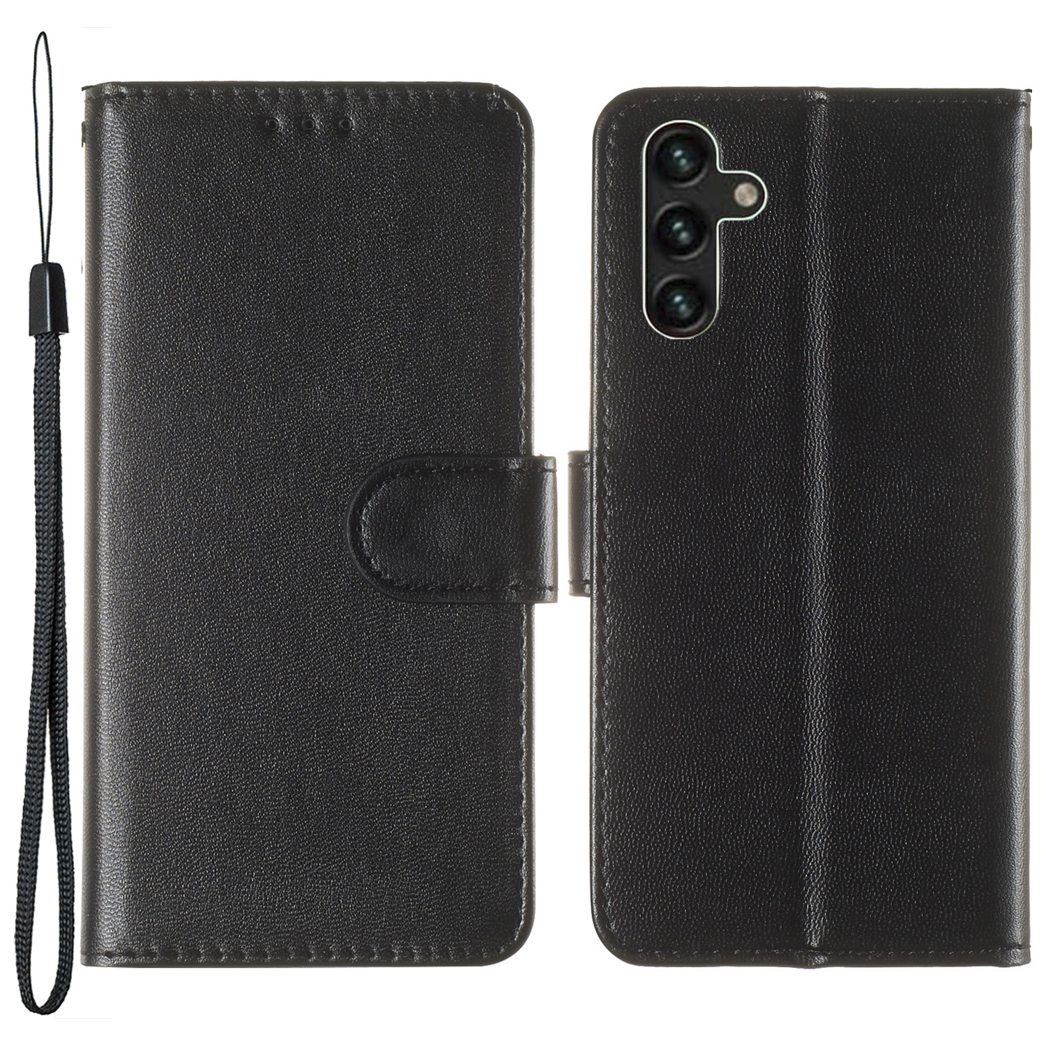 

Корпус Samsung Galaxy S22+ 5 г Кошелька с Твердым Цветом - Черный, Galaxy S22+ 5G