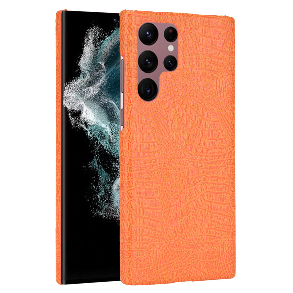 

Для Samsung Galaxy S22 Ultra 5G Crocodile Texture Shockpereper Leather + Cope Cope Cope Coper - Апельсин, Galaxy S22 Ultra 5G