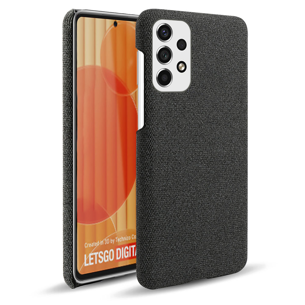 

Heat Dissipation Design Phone Case for Samsung Galaxy A53 5G, Soft Cloth Coated PC Shock-Absorbing Protective Case - Black, Samsung Galaxy A53 5G