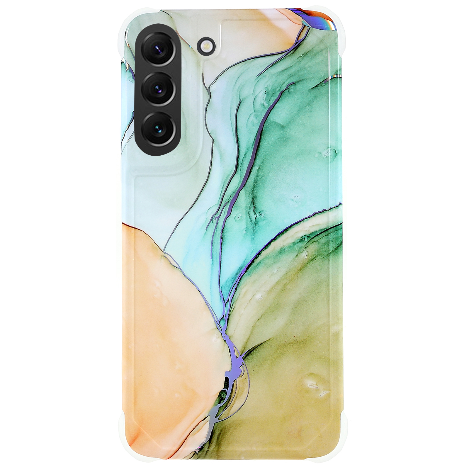 

For Samsung Galaxy S22+ 5G Laser Marble IMD TPU + PC Scratch-resistant Protective Cell Phone Case Shell - CF5, Galaxy S22+ 5G