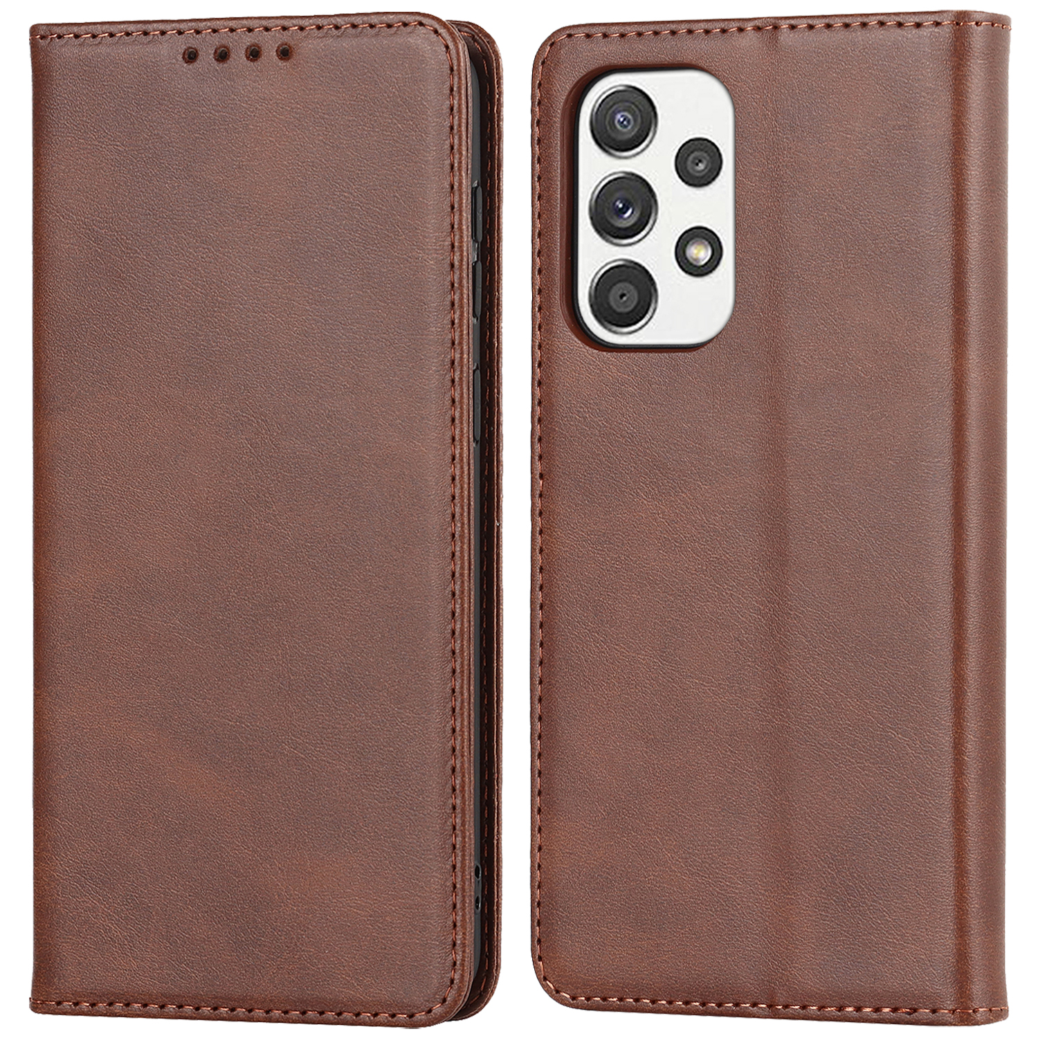 

PU Leather + TPU Calefe Phone Case Для Samsung Galaxy A53 5G, Складная Подставка Для Магнитной Крышки Автоматической Автоматической - Темно Коричневый, Samsung Galaxy A53 5G