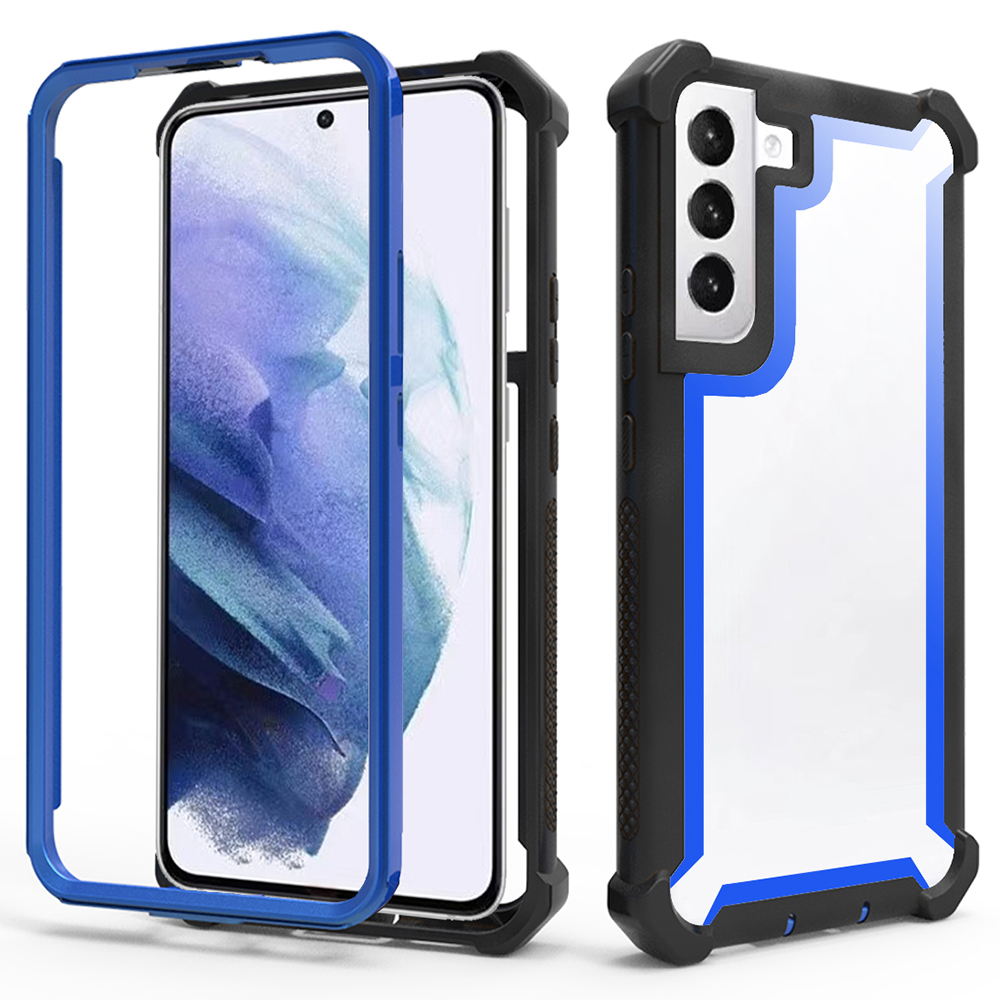 

For Samsung Galaxy S22+ 5G Heavy Duty Shockproof Hybrid Hard PC Soft TPU Drop Protective Case - Black / Blue, Galaxy S22+ 5G