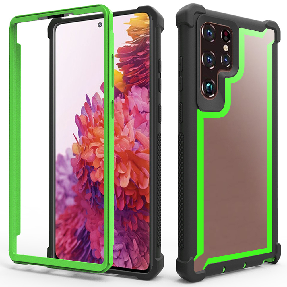 

Phone Case For Samsung Galaxy S22 Ultra 5G, Hard PC + Soft TPU Frame Shock-Absorbing Clear Cover - Blackish Green, Galaxy S22 Ultra 5G