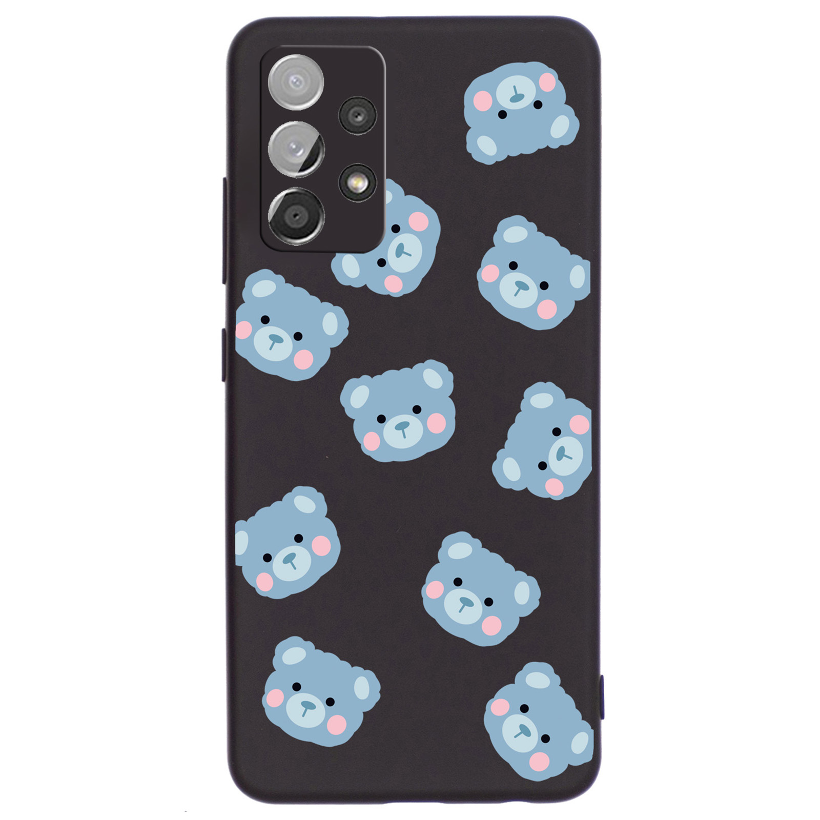

For Samsung Galaxy A53 5G Cute Bear Pattern Liquid Silicone Ultra-thin Protective Case Mobile Phone Cover - Black, Samsung Galaxy A53 5G