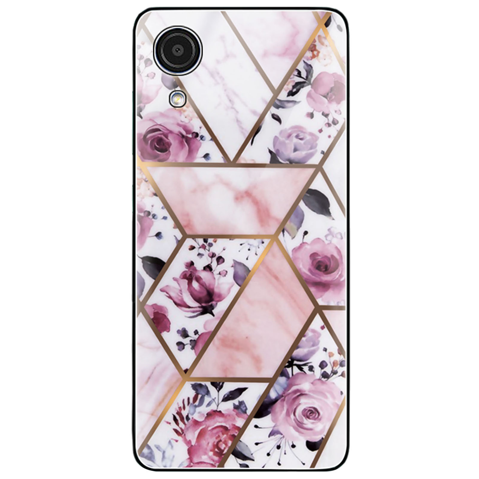 

For Samsung Galaxy A03 Core Marble Pattern Shock Absorption Bumper Case Tempered Glass Back + Soft TPU Protective Cover - Style L, Samsung Galaxy A03 Core