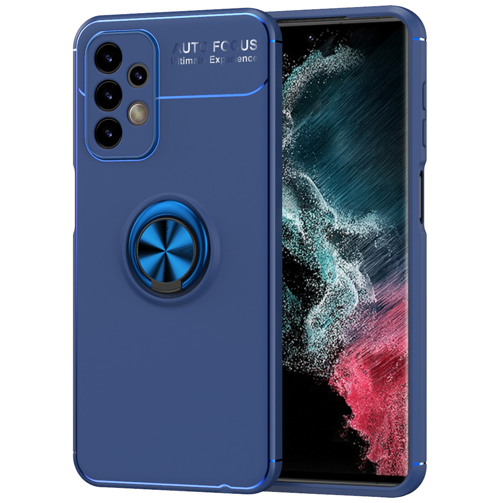 

Для Samsung Galaxy A23 5G Металлическое Кольцо Для Металлического Кольца Гибкий TPU Чехол Для Мобильного Телефона - Синий, Galaxy A23 4G