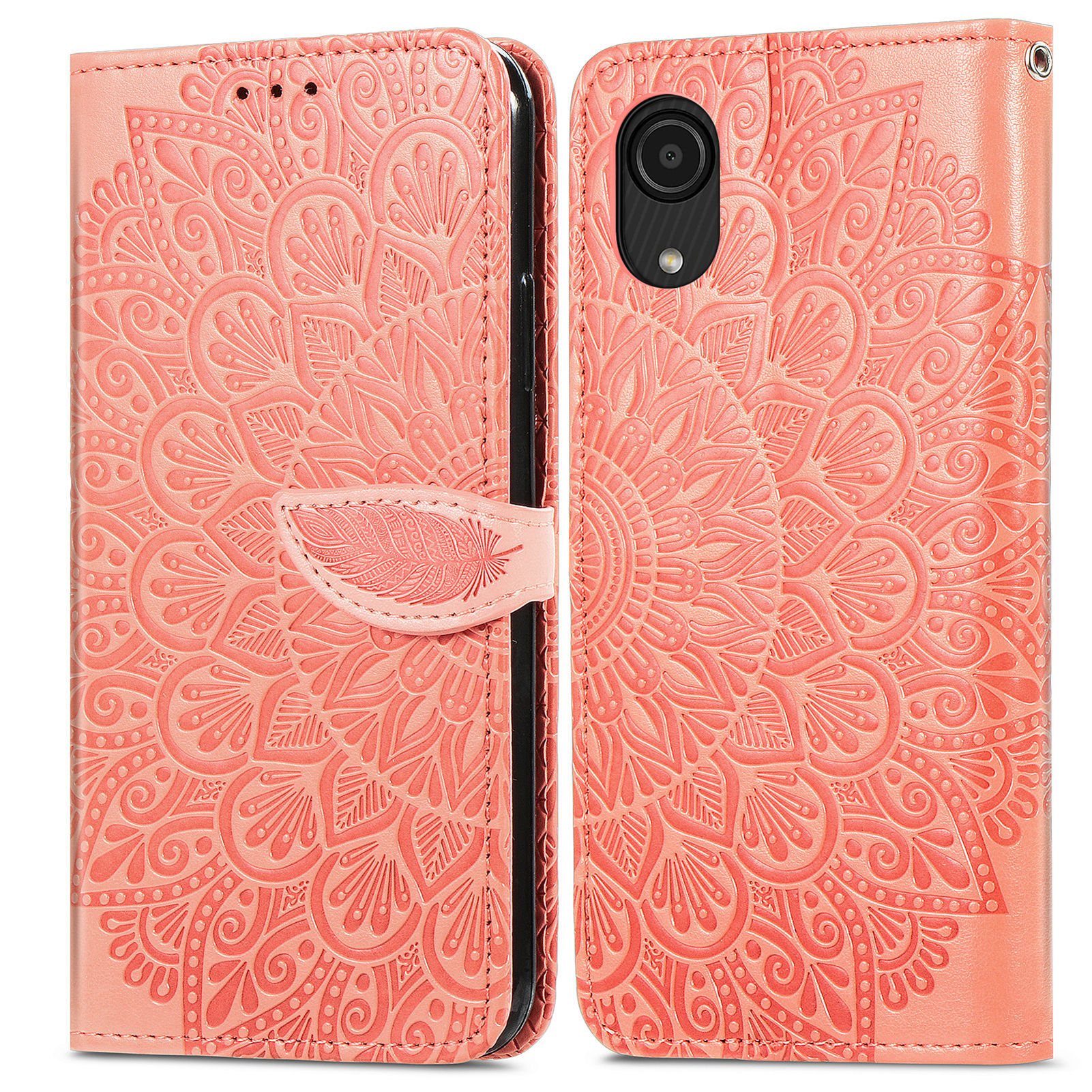 

Для Samsung Galaxy A03 Core Core Cale Counter Case Case Imperited Dream Wings Pattern TPU + PU Кожаный Фолио Function Function Function Flip Cover С Ремешком - Апельсин, Samsung Galaxy A03 Core