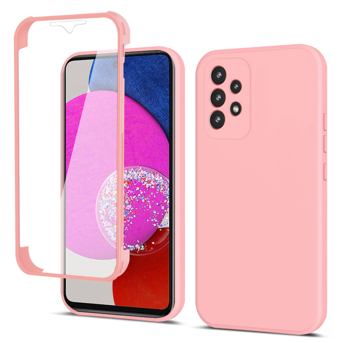 

Shockproof Phone Case for Samsung Galaxy A33 5G 2.0mm Straight Edge Phone Cover Hard PC + Soft TPU Hybrid Protector - Pink, Samsung Galaxy A33 5G