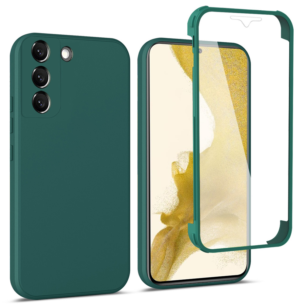 

Slim Protective Phone Cover for Samsung Galaxy S22+ 5G Shockproof Phone Case Hard PC + Soft TPU Hybrid Case with 2.0mm Straight Edge - Dark Green, Galaxy S22+ 5G