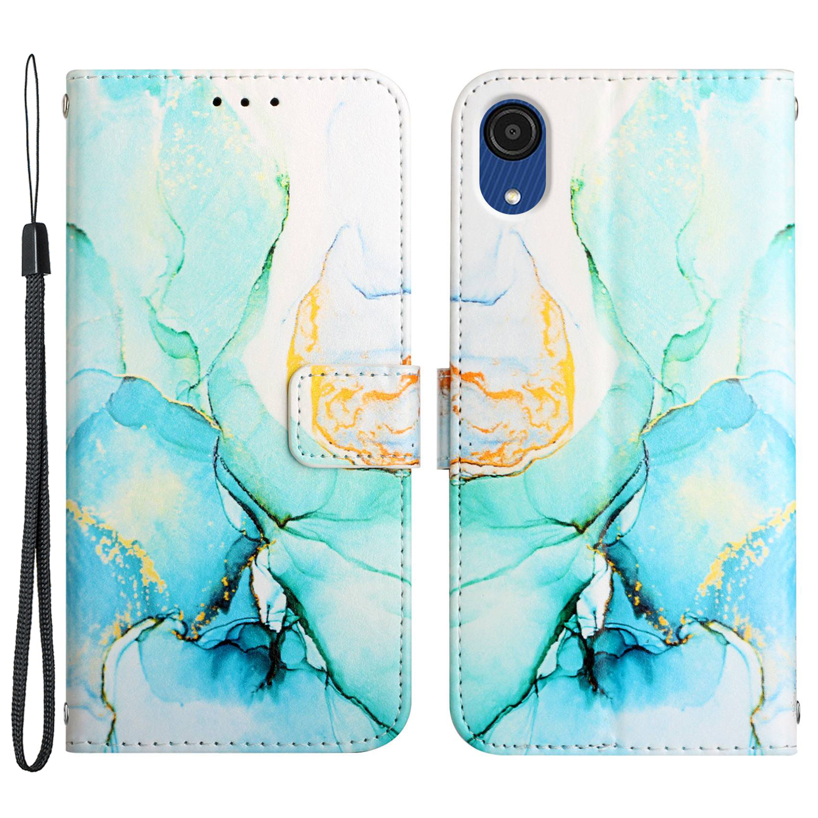 

YB Pattern Printing Leather Series-5 Для Samsung Galaxy A03 Core Wallet Chace Case Shock-resect Printed pu - Зеленый, Samsung Galaxy A03 Core