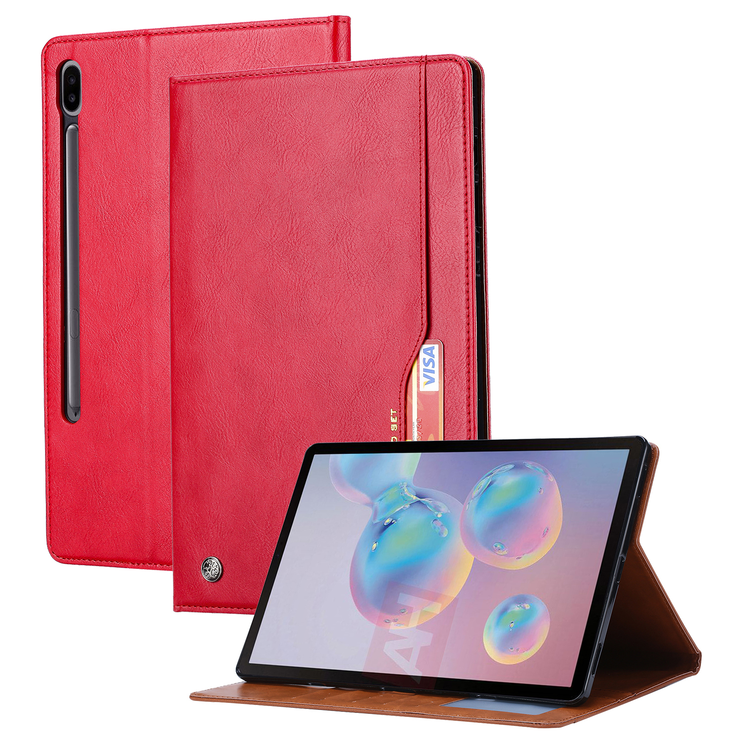 

Pour Samsung Galaxy Tab S8 Wi-Fi SM-X700 Cartes de Carte Entrectionne - Rouge