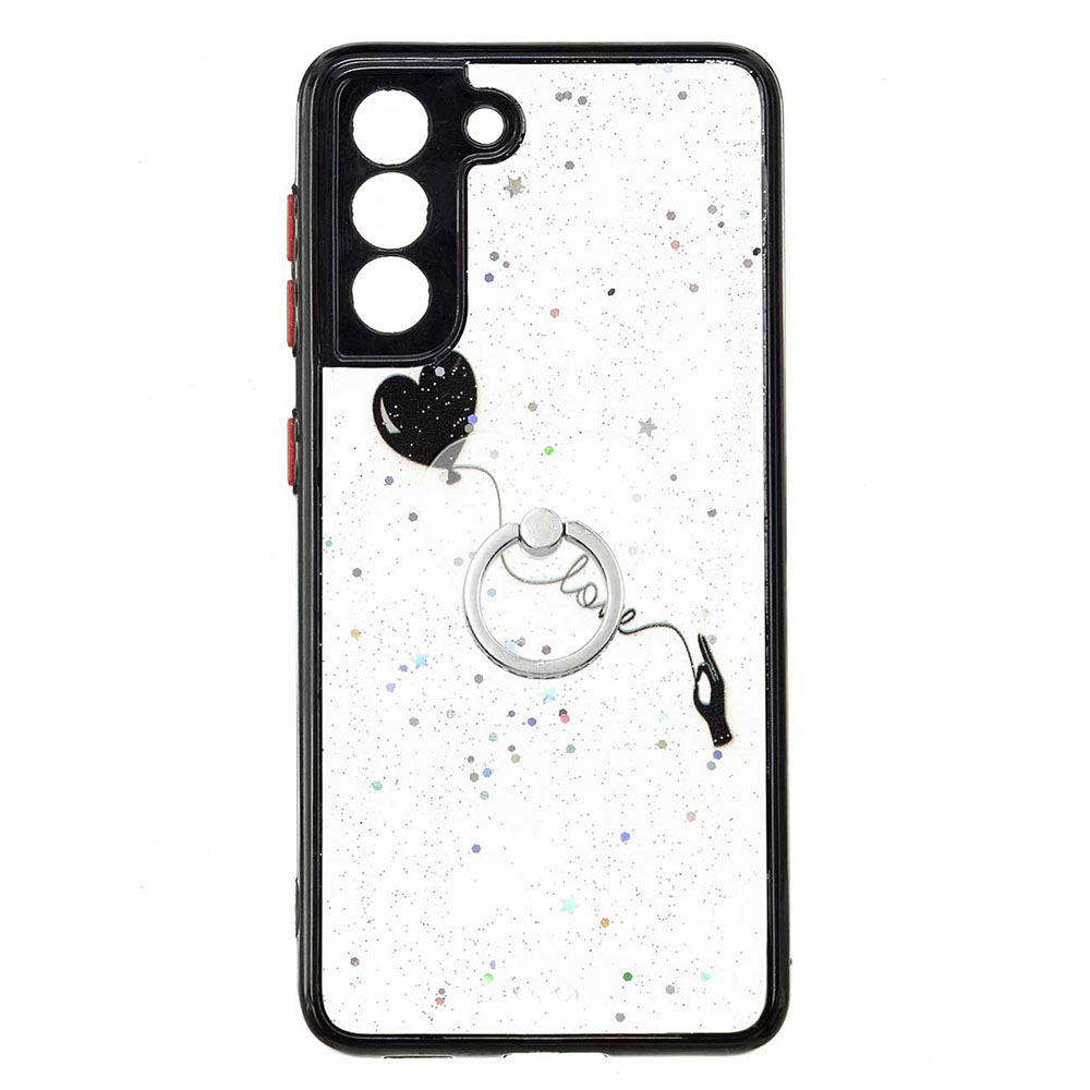 

Precise Cutout Shockproof Case for Samsung Galaxy S22 5G Pattern Printed Anti-Drop Slim Case Scratch-Proof PC + TPU Phone Cover with Kickstand - Heart, Galaxy S22 5G