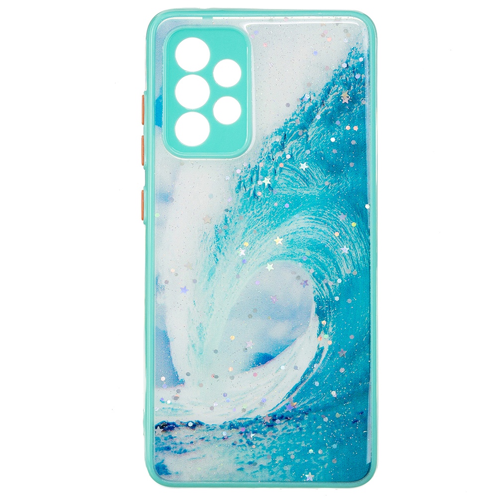 

For Samsung Galaxy A33 5G Precise Cutout PC + TPU Phone Protective Case Stylish Pattern Printing Back Cover - Sea Wave, Samsung Galaxy A33 5G