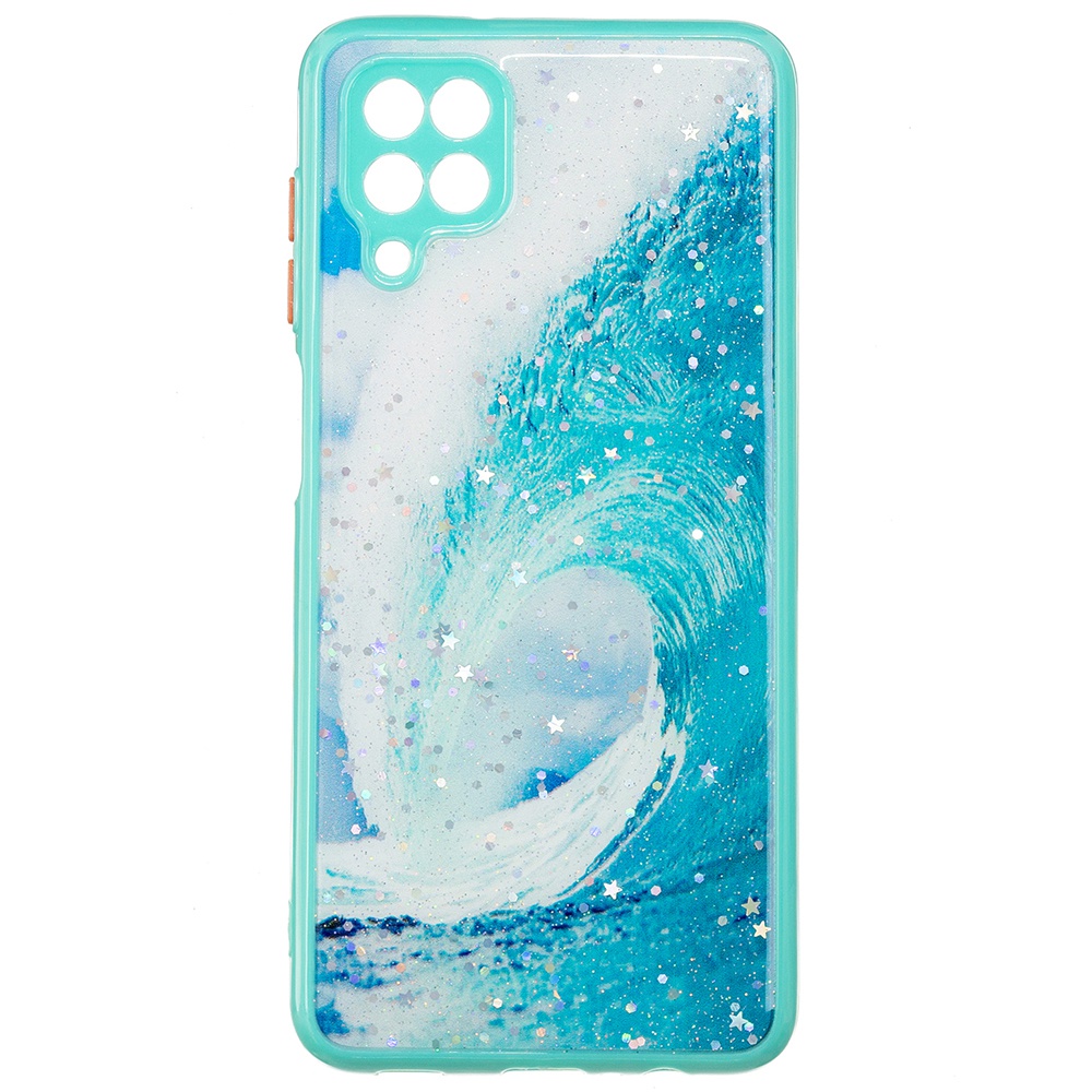 

For Samsung Galaxy A22 4G (EU Version) Phone Case Pattern Printing Precise Cutout PC + TPU Back Cover - Sea Wave, Galaxy A22 4G (EU Version)