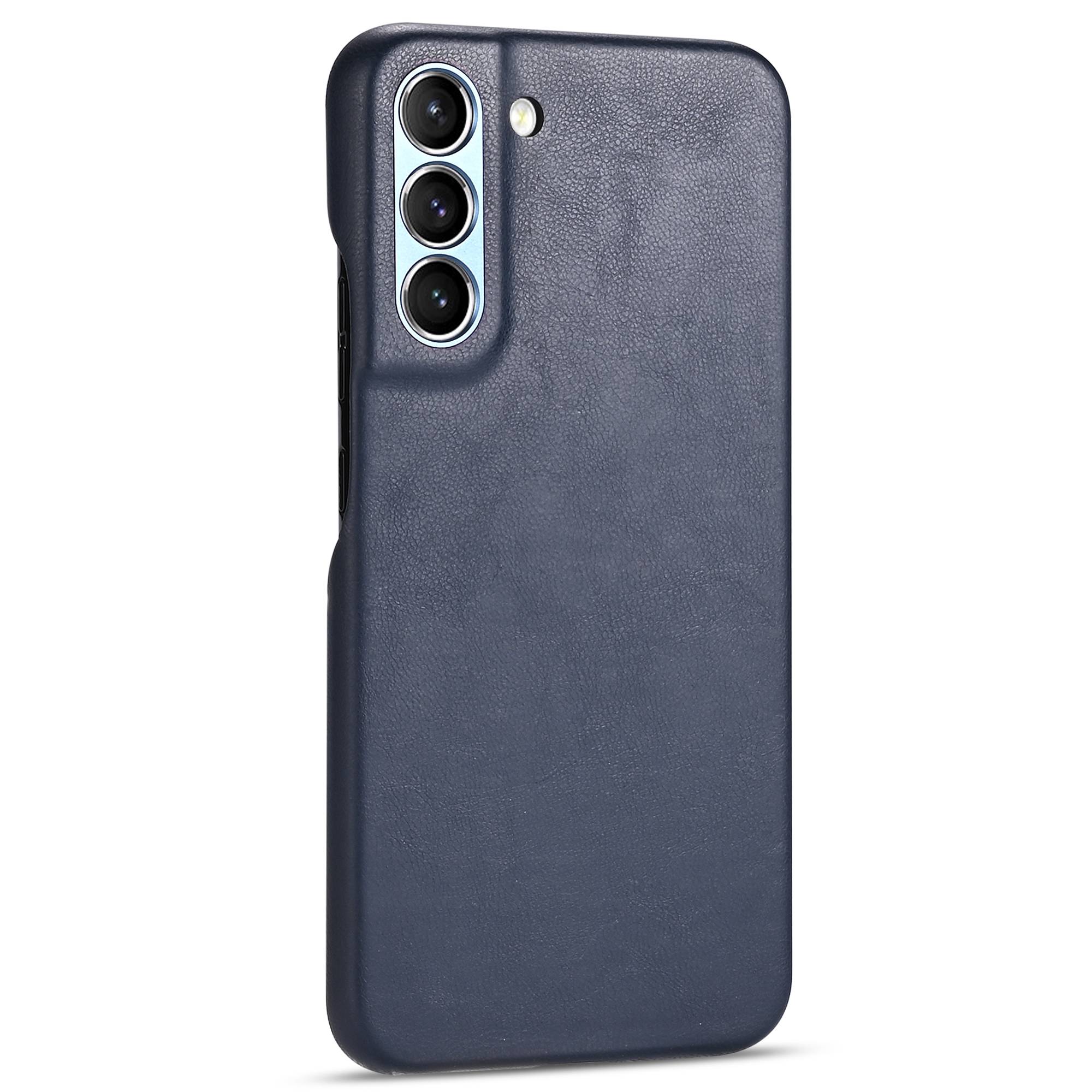 

Для Samsung Galaxy S22 5G Текстурированная Обложка PU Кожаная Кожа TPU Protective Phone Cover Case - Синий, Galaxy S22 5G